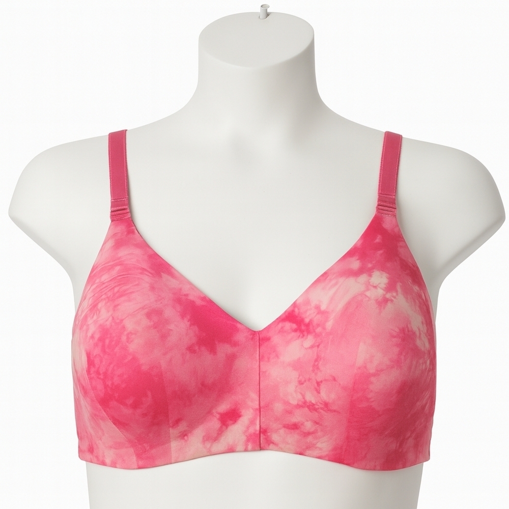 Torrid 15059065 Pink Tie Dye Adjustable Lightly Lined Wireless Bra Size 44DDD